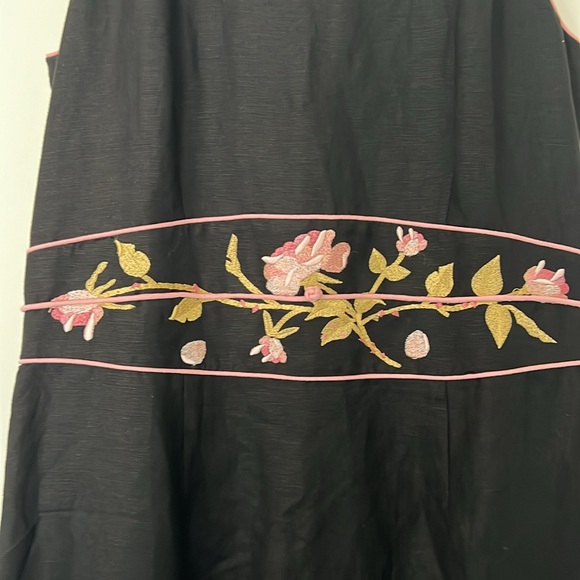 NWT Jessica Howard linen blend halter top embroidered Dark feminine size 12 - Picture 3 of 13